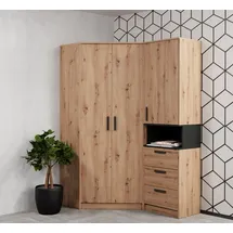 marmex möbel Eckschrank Grant 15 0 x 0 x 0 cm Braun/Schwarz
