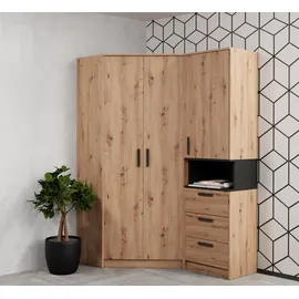 marmex möbel Eckschrank Grant 15 0 x 0 x 0 cm Braun/Schwarz