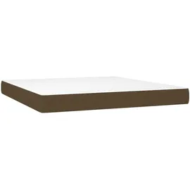 vidaXL Boxspringbett mit Matratze & LED Dunkelbraun 180x200 cm Stoff