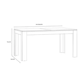 Sconto Bohol 160 x 78,2 x 90 cm grau