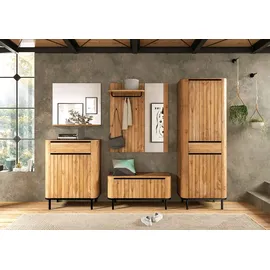 QUADRATO Schuhschrank CURVE 82 x 106 x 42 cm Akazie teilmassiv / schwarz