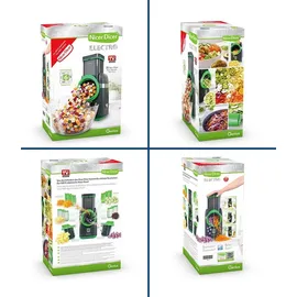 Genius Nicer Dicer Electro Gemüsereibe 25-tlg. Schwarz/Grün