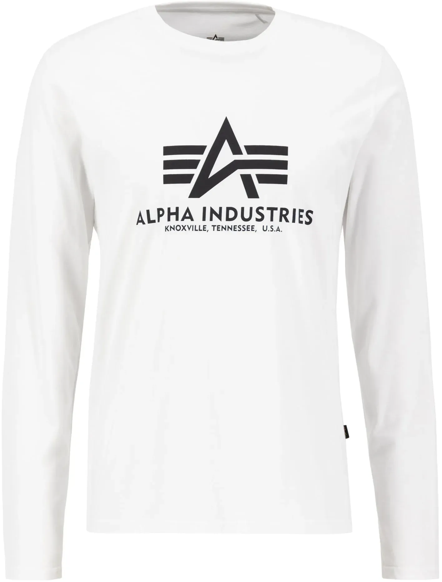 Longsleeve ALPHA INDUSTRIES "Alpha Industries Men - Longsleeves Basic T - Longsleeve", Herren, Gr. S, weiß, Obermaterial: 100% Baumwolle, Langarm, Shirts