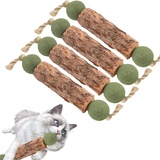 ZDQC 4 Stück Katzenminze Sticks, Matatabi Katzensticks,Katzensticks zur Zahnreinigung,Kausticks für Katzen,Katzenminze Sticks für Katzen,Katzenminze bälle,Cat Chewing Toy