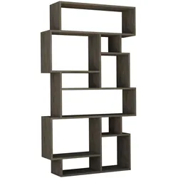 Bücherregal DECORTIE "Karmato Bücherregal", dunkler kaffee, B:96cm H:168,5cm T:25,5cm, Spanplatte, Regale, Leichte Montage, Lagerung, Platzsparend