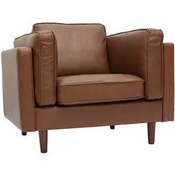 Vintage-Ledersessel aus braunem Büffelleder BRADLEY