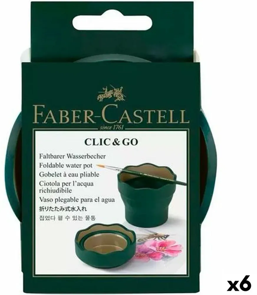 Trinkglas Faber-Castell Clic & Go Biegsam Dunkelgrün 6 Stücke