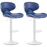 CLP 2er Set Barhocker Las Vegas Kunstleder blau/weiß