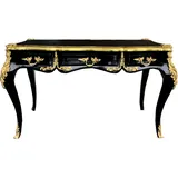 Casa Padrino Luxus Barock Schreibtisch Schwarz / Gold - Sekretär Luxus Möbel