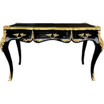 Casa Padrino Luxus Barock Schreibtisch Schwarz / Gold - Sekretär Luxus Möbel