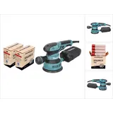 Makita BO 5041 Exzenterschleifer / Schleifmaschine 300 W 125 mm + 2x Toolbrothers SPIDER Netzschleifmittel Set