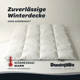 DUNLOPILLO Gänsedaunenbettdecke DUNLOPILLO "Dunlopillo Supreme, "NEUHEIT" 135x200 & 155x220 cm", weiß, B:155cm L:220cm, Bezug: 100% Baumwolle. Füllung: 80% Gänsedaunen, 20% Gänsefeder, Bettdecken, Hergestellt in Deutschland & Downpass zertifiziert