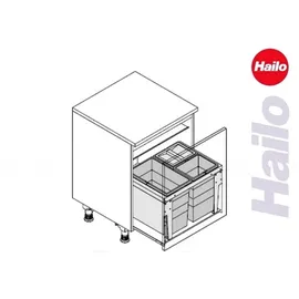 HAILO Abfallsorter Triple XL 54 l Grau