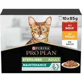 Purina PRO PLAN Erwachsene sterilisiert Rindfleisch Huhn 10 x 85 g