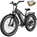 Himiway Cruiser E-Bike Herren Damen mit 250W Motor 25 Km/h, E-Mountainbike mit 48V 17,5Ah 840Wh Akku, 26" E-Fatbike für Erwachsene bis zu 96 Km, Elektrofahrräder mit 7-Gang-Kettenschaltung