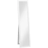 Homcom Standspiegel, Ganzkörperspiegel mit Ständer, freistehender Wandspiegel, Ankleidespiegel, Garderobenspiegel für Schlafzimmer, Flur, Alu, Weiß, 37 x 157 cm
