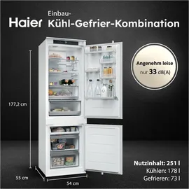 Haier HBQW5518D Einbau-Kühlgefrierkombination (251 l, 1772 mm hoch, Weiß)