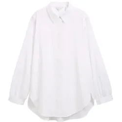 TOM TAILOR Damen Loose Fit Hemdbluse, weiß, Uni, Gr. 46