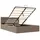 vidaXL Bett mit Bettkasten Hydraulisch mit LED Taupe Stoff 140x200 cm