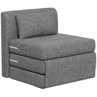 Homcom Bodensessel Grau Kunststoff, 80x74x75 cm, Wohnzimmer, Sessel, Polstersessel