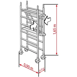 Hymer Fahrgerüst klappbar 1,90x0,80m, Reichhöhe 2,8 m