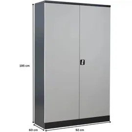Proregal Bee Aktenschrank 195 x 92 x 60 cm Grau