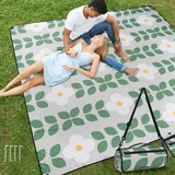 WICKERLAND Picknickdecke, extra groß – Stranddecke, wasserdicht, sanddicht, mit Schultergurt, maschinenwaschbar, Outdoor-Decke mit Heringen für Rasenkonzert, Park, Rasen, Reisen, Frühling und Sommer.
