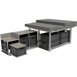 easygoinc. Vanlife-Modul SPORT für Citroen Spacetourer XS / Peugeot Traveller Compact / Opel Zafira Life S / Toyota Proace Verso Compact