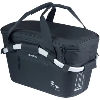 Basil Classic Carry All ISO Fahrradkorb MIK, Schwarz – abschließbares MIK-System inkl., 18 Liter Volumen, isoliert und wetterfest, ideal für Einkäufe und Lebensmitteltransport