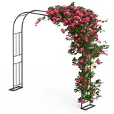 Xverycan Rosenbogen Torbogen, Gartenbogen aus Metall 240x240cm, 1,2m 1,8m 2,4m DREI Verstellbare Breiten, Rosenbögen für Rosen und Kletterpflanzen, Freistehend Rosengestell für Garten Dekoration