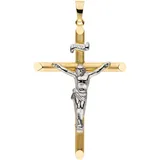 Kreuzanhänger JOBO "Kreuz Kruzifix mit Korpus und Inschrift INRI 38 mm", gold (gelbgold 333), Schmuckanhänger, Damen, Gelbgold 333, 8 Karat 333 Gold bicolor