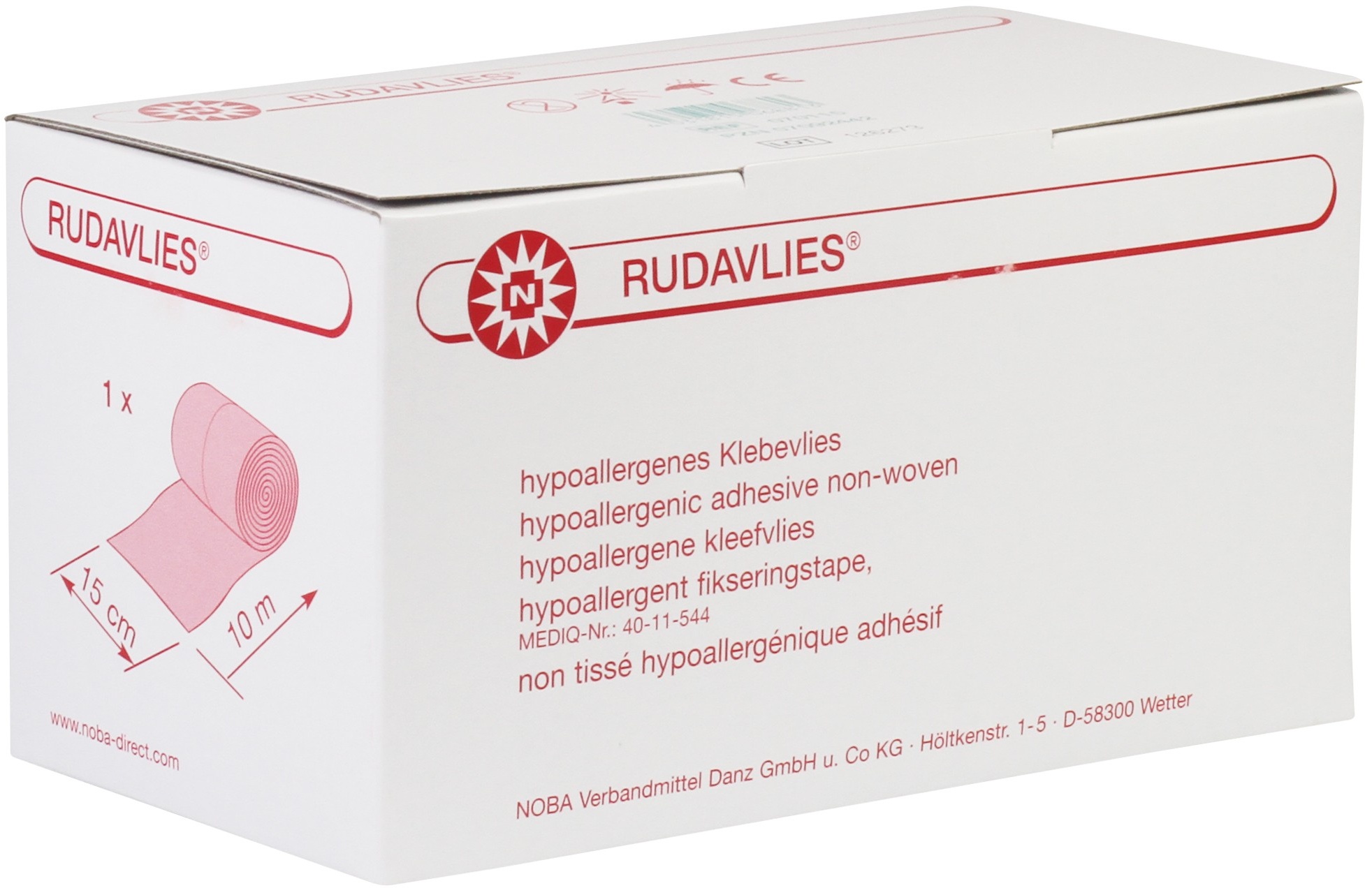 RUDAVLIES querelastisches Klebevlies gerollt 10 m