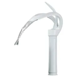 KLARWERK NAVIS | Design Wasserfall Wasserhahn Bad Weiß hohe Badarmatur | Elegante Premium Edelstahl Armatur Für hohe Waschbecken | Mischbatterie 2 Anschlüsse
