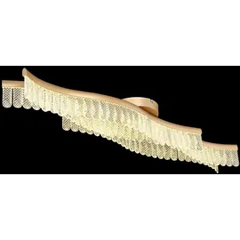 GLOBO Lighting LED-Deckenleuchte JULIET, 108 x 13 cm - Goldgelb matt - Transparent - Acrylglas - Metall