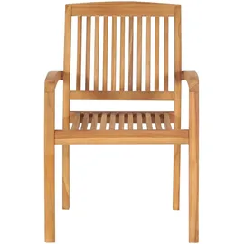 vidaXL Stapelbare Gartenstühle mit Kissen 59,9 x 96,1 x 27,8 cm grau 4 St.