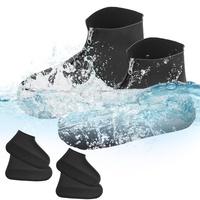 PRITOK Silikon ÜberschuheSchuhüberzüge Wasserdichte Schuhüberzüge: 2 Paar Wasserdicht Schuhüberzieher Wiederverwendbare Tragbare Überschuhe mit Reißverschluss Rutschfesten für Regen, Schneetag