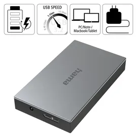 Hama USB 3.0 Hub 4 Ports, USB Hub, Grau