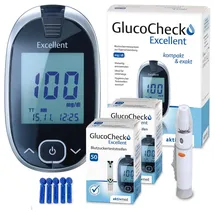 GlucoCheck Excellent Starter-Set (mg/dl) mit 110 Blutzuckerteststreifen