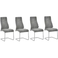 Homcom Esszimmerstühle Grau 45 x 61 x 98 cm,
