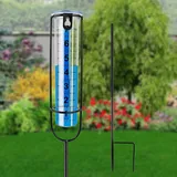 Regenmesser für Garten Frostsicher, Regenmesser Glas Regenwassermesser Niederschlagsmesser mit Erdspieß, Wassermesser zur Regenmessung im Freien für Hof, Deck, Gartendeko, Geschenk für Gartenliebhaber