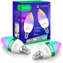 Nous Smarte WLAN Glühbirne 9W E14 RGB 16M Farben