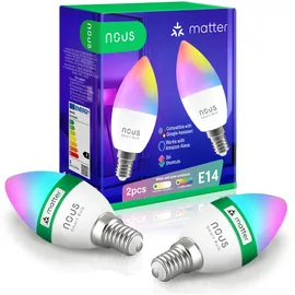 Nous Smarte WLAN Glühbirne 9W E14 RGB 16M Farben
