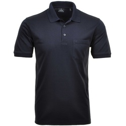 RAGMAN Herren Poloshirt - Oberteil, Softknit-Polo, Baumwollmischung, Brusttasche, Knopfleiste, kurz, einfarbig Dunkelblau 5XL