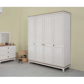 aea Komplette Jugenbett Kindermöbel Kinderbett Weiß Holz Set 5tlg Kommode - Weiß