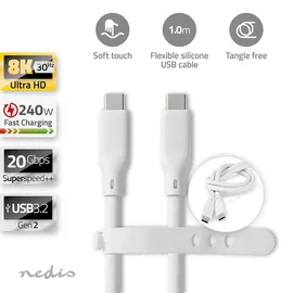 Nedis USB-C 1,0 m Weiß