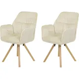 HELA Esszimmerstuhl BEATRIX (Set, 2 St), Auto-Return 270°, Gestell Massivholz, Materialkombi weiß