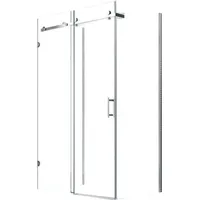 Glaszentrum Hagen GZH Eck-Duschkabine mit Schiebetür rechts 120 x 195 cm Transparent ESG Glas