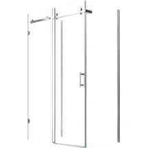 Glaszentrum Hagen GZH Eck-Duschkabine mit Schiebetür rechts 120 x 195 cm Transparent ESG Glas