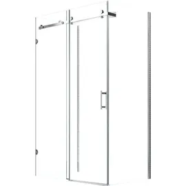 Glaszentrum Hagen GZH Eck-Duschkabine mit Schiebetür rechts 120 x 195 cm Transparent ESG Glas