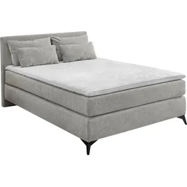 Jockenhöfer Gruppe Boxspringbett »Paulina, inkl. Topper und Kissen, Härtegrade wählbar« 140x200 cm oder 180x200cm, grau
